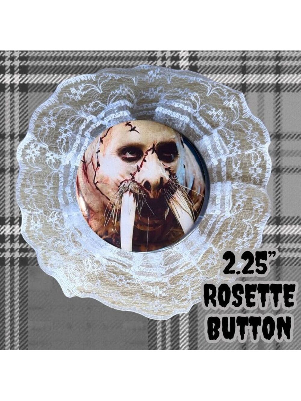 Tusk inspired 2.25" Handmade Button Rosette